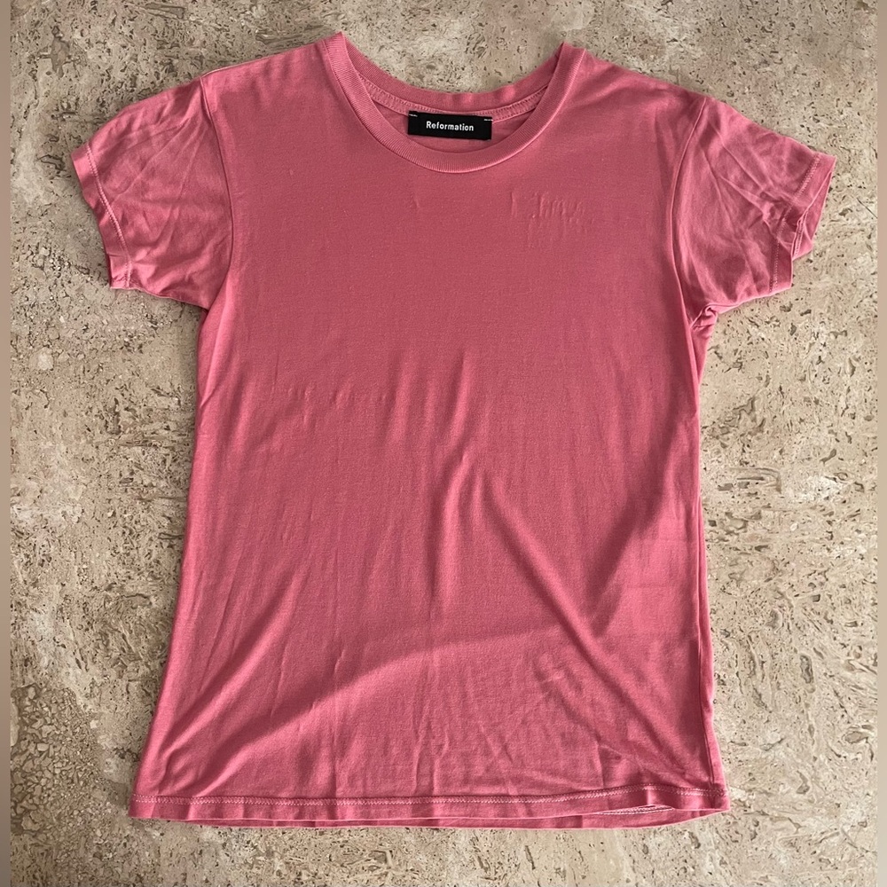 Reformation Pink Short Sleeve Tee